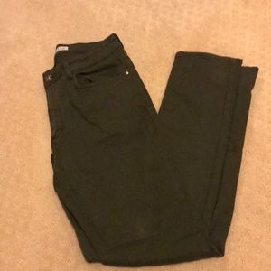 Zara Skinny Jeans Olive Green Size 10!